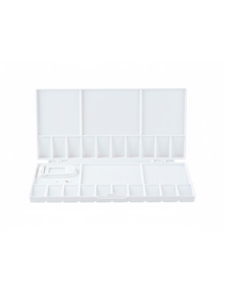 Paleta Plastico Liderpapel Para Pintura Plegable Con Tapa Y Agujero Para El Pulgar 20X10X1,8 Cm