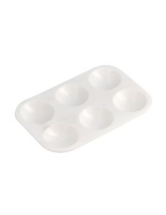 Paleta Plastico Liderpapel Para Pintura Rectangular Con 6 Huecos 12.5X8,7 Cm