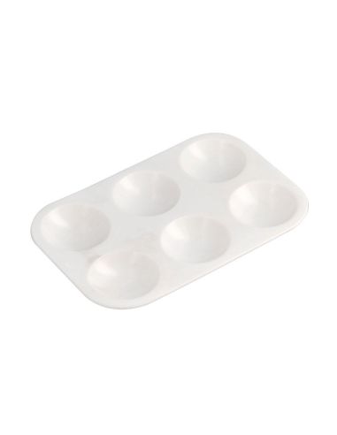 Paleta Plastico Liderpapel Para Pintura Rectangular Con 6 Huecos 12.5X8,7 Cm|Libreriasalesiana