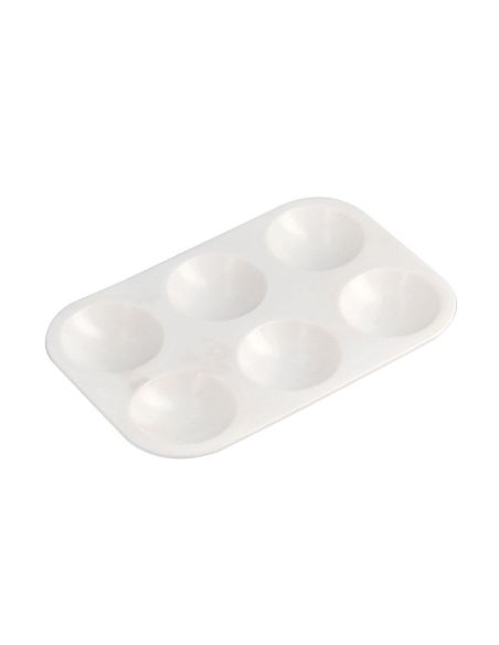 Paleta Plastico Liderpapel Para Pintura Rectangular Con 6 Huecos 12.5X8,7 Cm|Libreriasalesiana