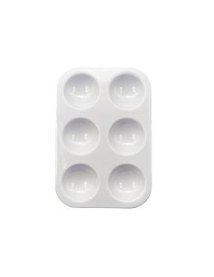 Paleta Plastico Liderpapel Para Pintura Rectangular Con 6 Huecos 12.5X8,7 Cm 2