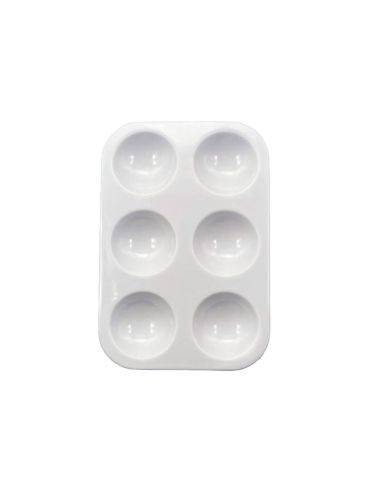 Paleta Plastico Liderpapel Para Pintura Rectangular Con 6 Huecos 12.5X8,7 Cm|Libreriasalesiana
