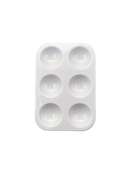 Paleta Plastico Liderpapel Para Pintura Rectangular Con 6 Huecos 12.5X8,7 Cm|Libreriasalesiana