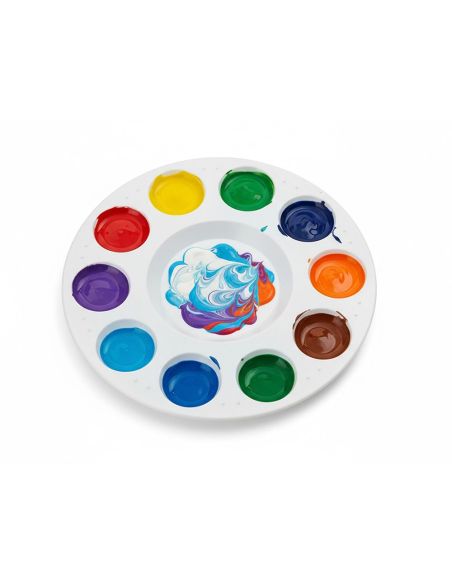 Paleta Plastico Liderpapel Para Pintura Redonda Con 10 Huecos 17 Cm|Libreriasalesiana