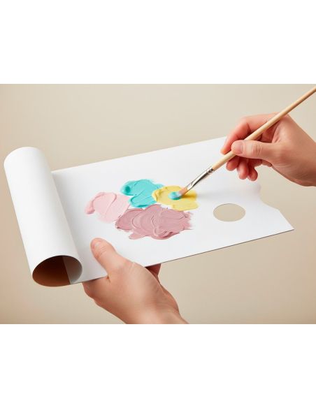 Paletas De Papel Desechables Liderpapel Para Pintura 40 Hojas Gramaje 58G/M2 Con Agujero Para Pulgar|Libreriasalesiana