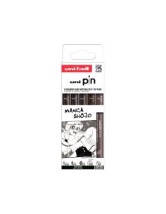 Rotulador Uniball Pin Manga Shojo Color Negro Blister De 5 Unidades