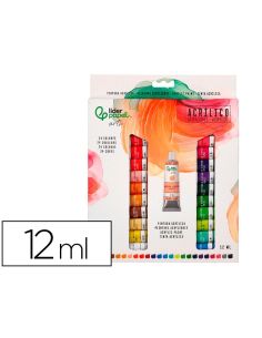 Pintura Acrilica Liderpapel Caja De 24 Tubos De Aluminio De 12 Ml Colores Surtidos