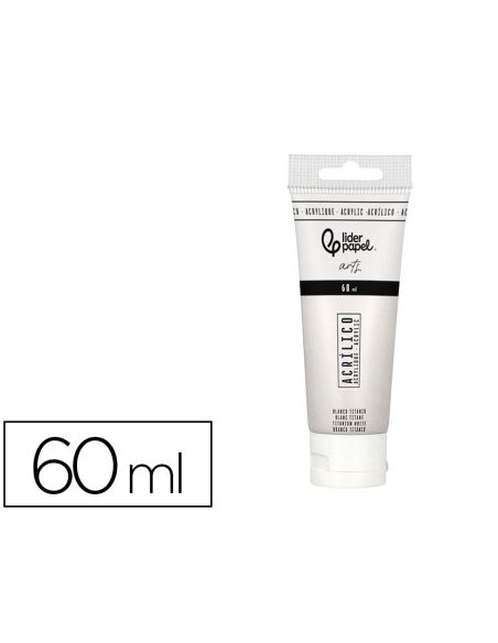 Pintura Acrilica Liderpapel Tubo De Plastico De 60 Ml Color Blanco Titanio