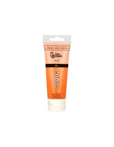 Pintura Acrilica Liderpapel Tubo De Plastico De 60 Ml Color Naranja Permanente