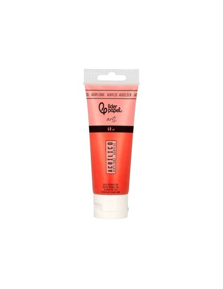 Pintura Acrilica Liderpapel Tubo De Plastico De 60 Ml Color Rojo Bermellon