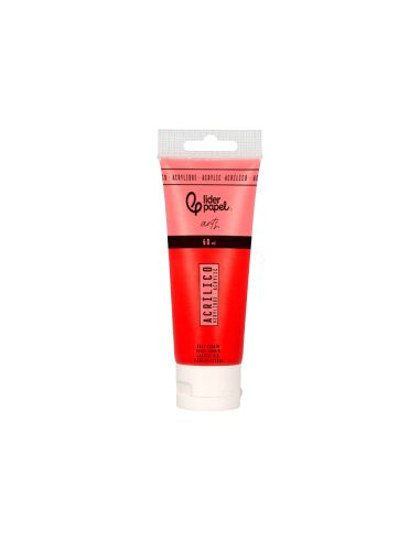 Pintura Acrilica Liderpapel Tubo De Plastico De 60 Ml Color Rojo Carmin