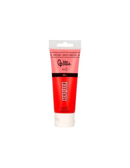 Pintura Acrilica Liderpapel Tubo De Plastico De 60 Ml Color Rojo Carmin