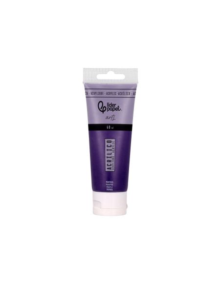Pintura Acrilica Liderpapel Tubo De Plastico De 60 Ml Color Purpura