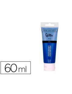 Pintura Acrilica Liderpapel Tubo De Plastico De 60 Ml Color Azul Cian