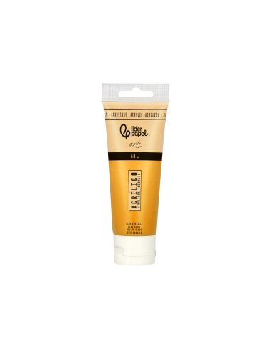 Pintura Acrilica Liderpapel Tubo De Plastico De 60 Ml Color Ocre Amarillo