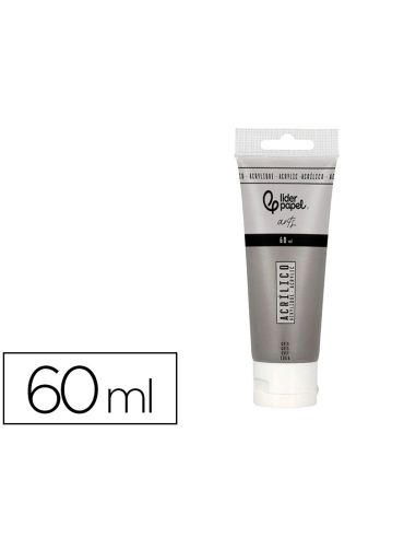 Pintura Acrilica Liderpapel Tubo De Plastico De 60 Ml Color Gris