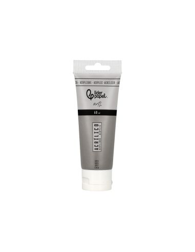 Pintura Acrilica Liderpapel Tubo De Plastico De 60 Ml Color Gris