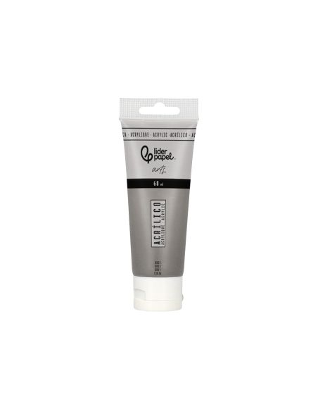 Pintura Acrilica Liderpapel Tubo De Plastico De 60 Ml Color Gris