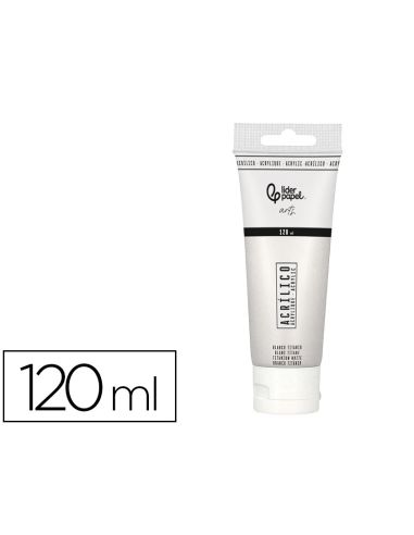 Pintura Acrilica Liderpapel Tubo De Plastico De 120 Ml Color Blanco Titanio