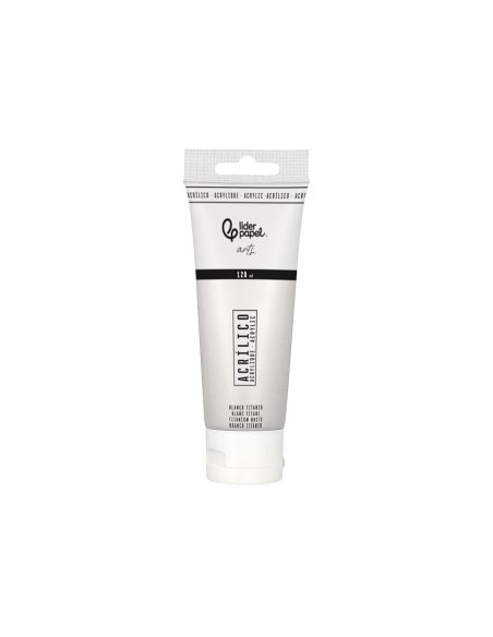 Pintura Acrilica Liderpapel Tubo De Plastico De 120 Ml Color Blanco Titanio