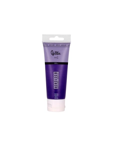 Pintura Acrilica Liderpapel Tubo De Plastico De 120 Ml Color Purpura