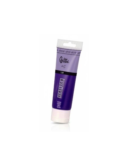 Pintura Acrilica Liderpapel Tubo De Plastico De 120 Ml Color Purpura