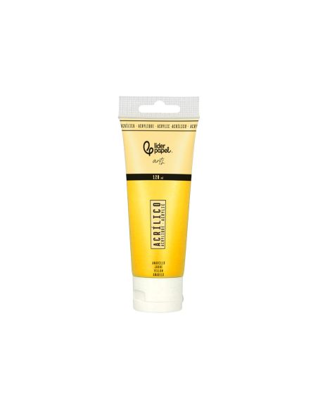 Pintura Acrilica Liderpapel Tubo De Plastico De 120 Ml Color Amarillo