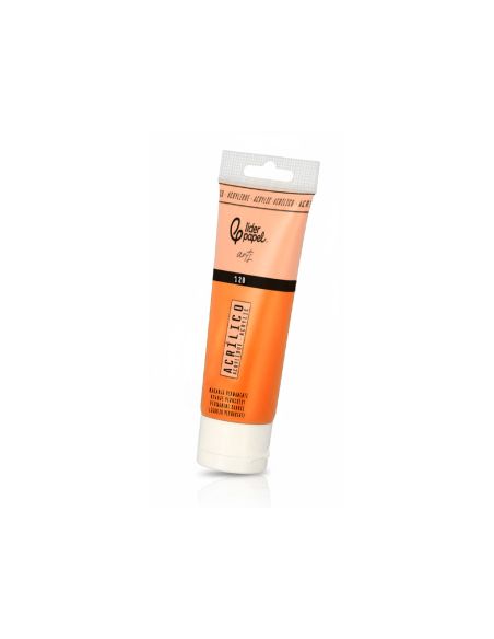 Pintura Acrilica Liderpapel Tubo De Plastico De 120 Ml Color Naranja Permanente