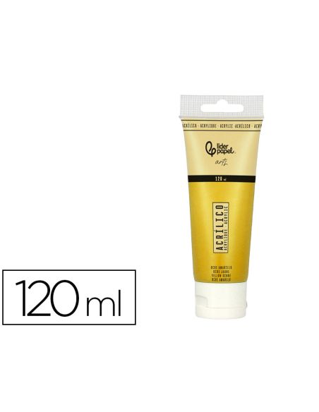 Pintura Acrilica Liderpapel Tubo De Plastico De 120 Ml Color Ocre Amarillo