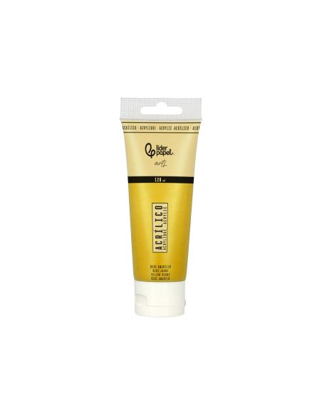 Pintura Acrilica Liderpapel Tubo De Plastico De 120 Ml Color Ocre Amarillo