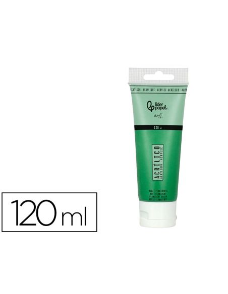 Pintura Acrilica Liderpapel Tubo De Plastico De 120 Ml Color Verde Permanente