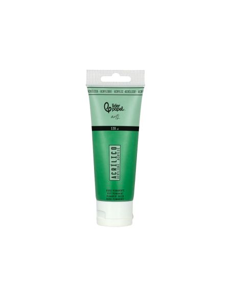 Pintura Acrilica Liderpapel Tubo De Plastico De 120 Ml Color Verde Permanente