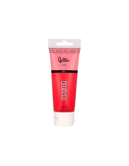 Pintura Acrilica Liderpapel Tubo De Plastico De 120 Ml Color Rojo Pirrol