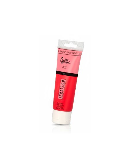 Pintura Acrilica Liderpapel Tubo De Plastico De 120 Ml Color Rojo Pirrol