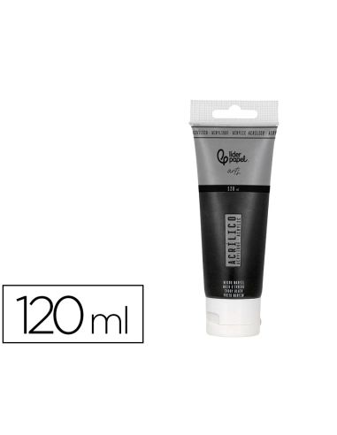 Pintura Acrilica Liderpapel Tubo De Plastico De 120 Ml Color Negro Marfil