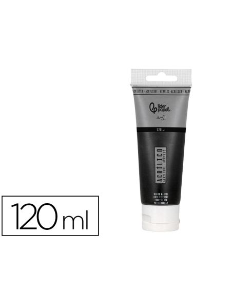 Pintura Acrilica Liderpapel Tubo De Plastico De 120 Ml Color Negro Marfil