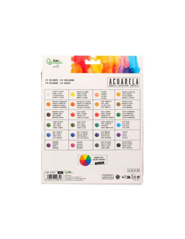 Pintura De Acuarela Liderpapel Caja De 24 Tubos De Aluminio De 12 Ml Colores Surtidos