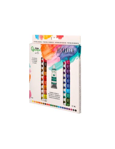Pintura De Acuarela Liderpapel Caja De 24 Tubos De Aluminio De 12 Ml Colores Surtidos