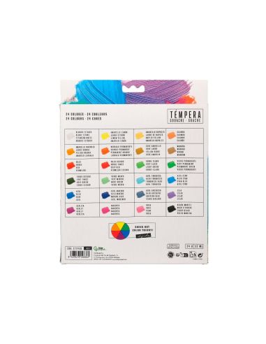 Pintura Gouache/Tempera Liderpapel Caja De 24 Tubos De Aluminio De 12 Ml Colores Surtidos|Libreriasalesiana