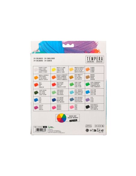 Pintura Gouache/Tempera Liderpapel Caja De 24 Tubos De Aluminio De 12 Ml Colores Surtidos|Libreriasalesiana