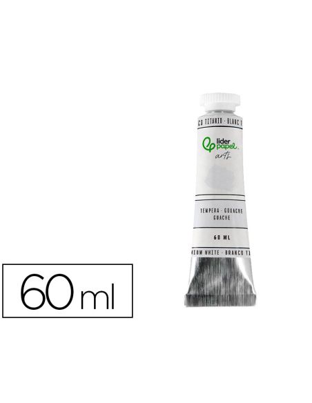 Pintura Gouache/Tempera Liderpapel Tubo De Aluminio De 60 Ml Color Blanco Titanio