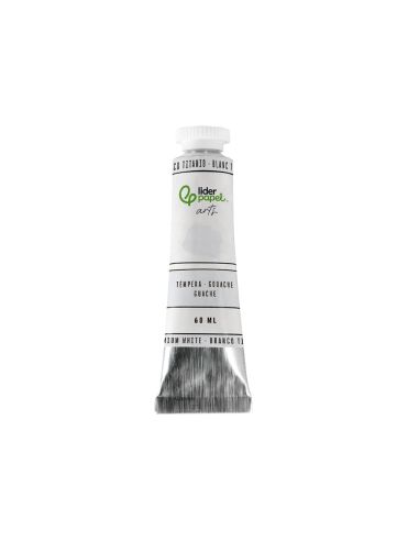 Pintura Gouache/Tempera Liderpapel Tubo De Aluminio De 60 Ml Color Blanco Titanio