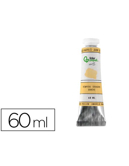 Pintura Gouache/Tempera Liderpapel Tubo De Aluminio De 60 Ml Color Amarillo Napoles