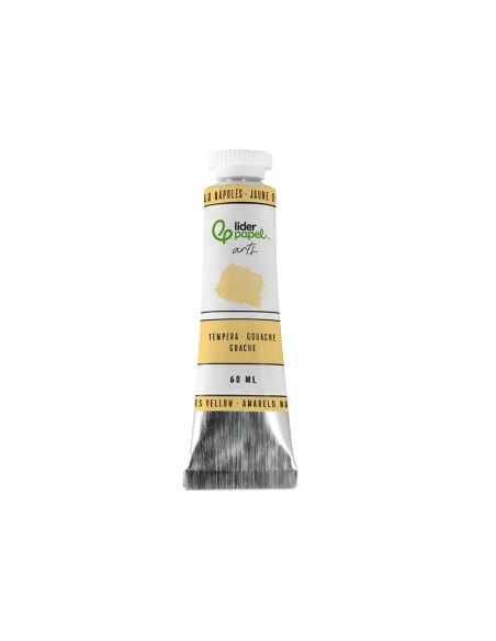 Pintura Gouache/Tempera Liderpapel Tubo De Aluminio De 60 Ml Color Amarillo Napoles