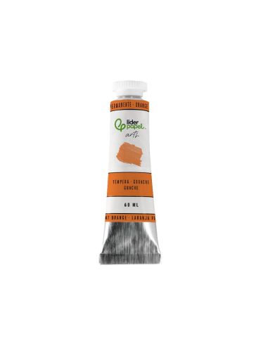 Pintura Gouache/Tempera Liderpapel Tubo De Aluminio De 60 Ml Color Naranja Permanente