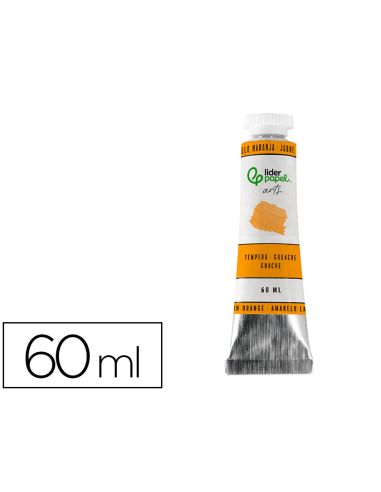 Pintura Gouache/Tempera Liderpapel Tubo De Aluminio De 60 Ml Color Amarillo Naranja