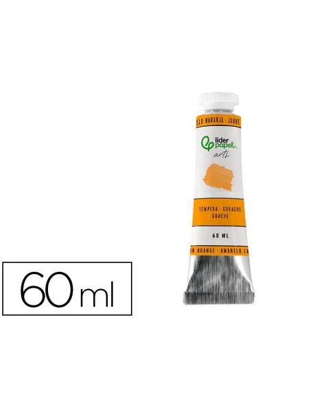 Pintura Gouache/Tempera Liderpapel Tubo De Aluminio De 60 Ml Color Amarillo Naranja