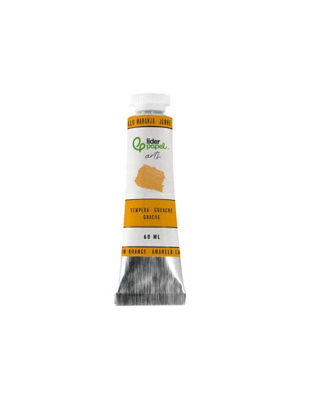 Pintura Gouache/Tempera Liderpapel Tubo De Aluminio De 60 Ml Color Amarillo Naranja