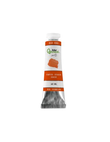 Pintura Gouache/Tempera Liderpapel Tubo De Aluminio De 60 Ml Color Rojo