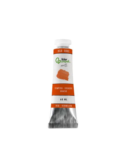 Pintura Gouache/Tempera Liderpapel Tubo De Aluminio De 60 Ml Color Rojo